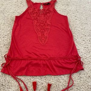 WHBM top with fringe string accents